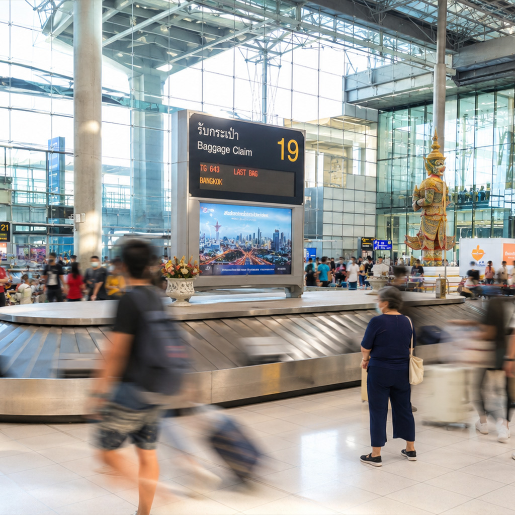 Sign for the arrivals hall at Suvarnabhumi (BKK)